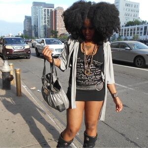 Black Graphic T-Shirt dress